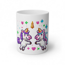 Pixel Unicorns White Mug, 11oz
